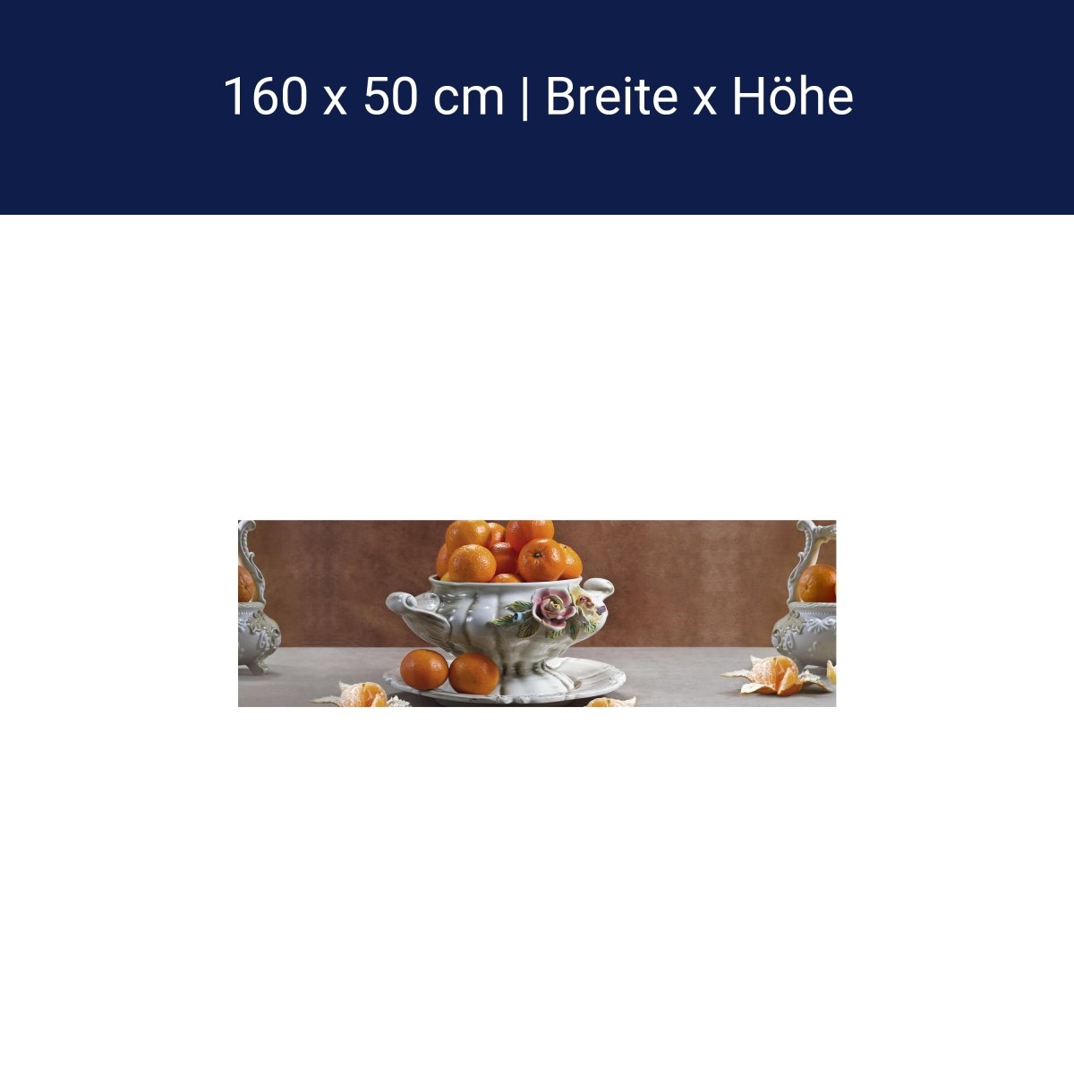 Küchenrückwand Mandarine Porzellan Schale Obst Rosen M1163