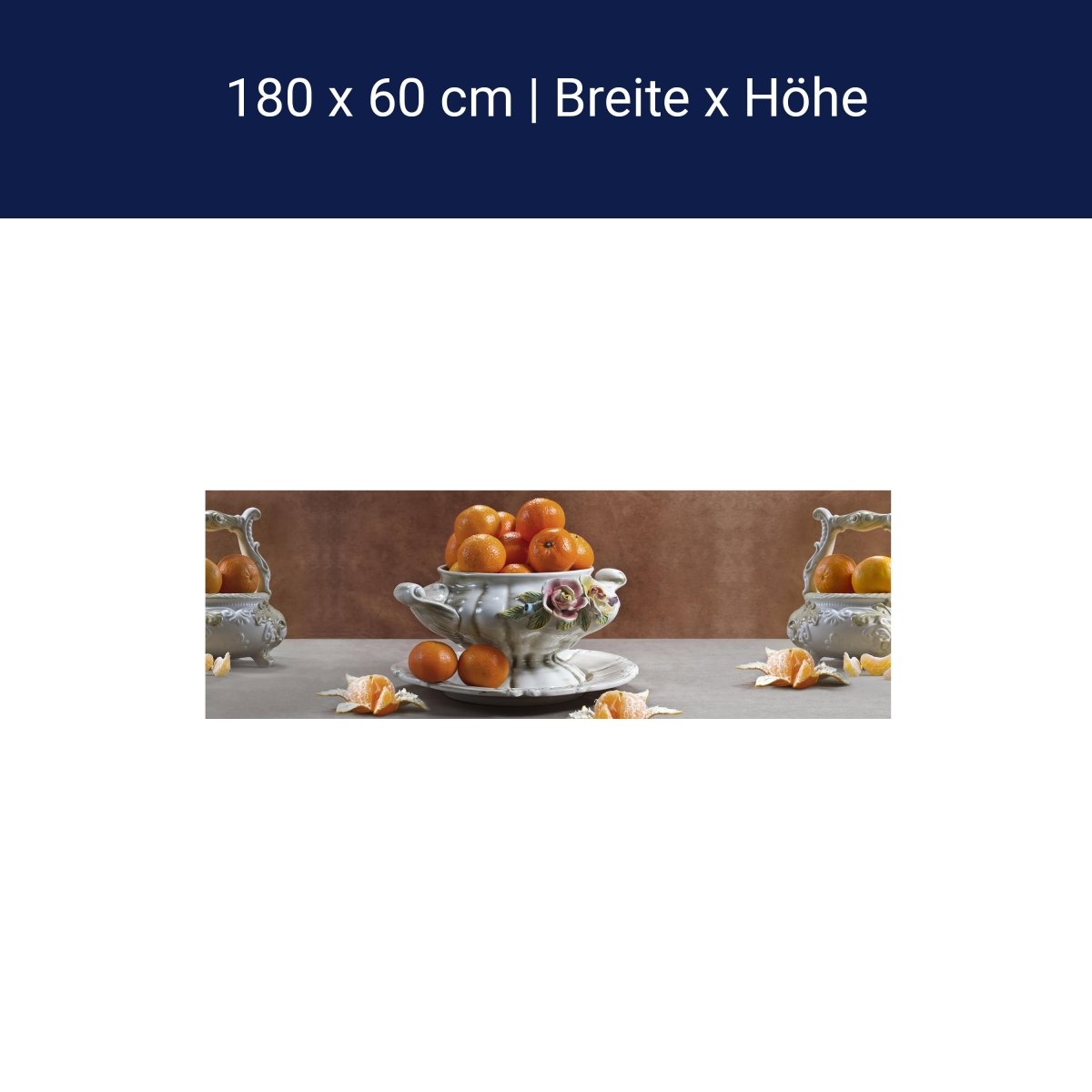 Küchenrückwand Mandarine Porzellan Schale Obst Rosen M1163