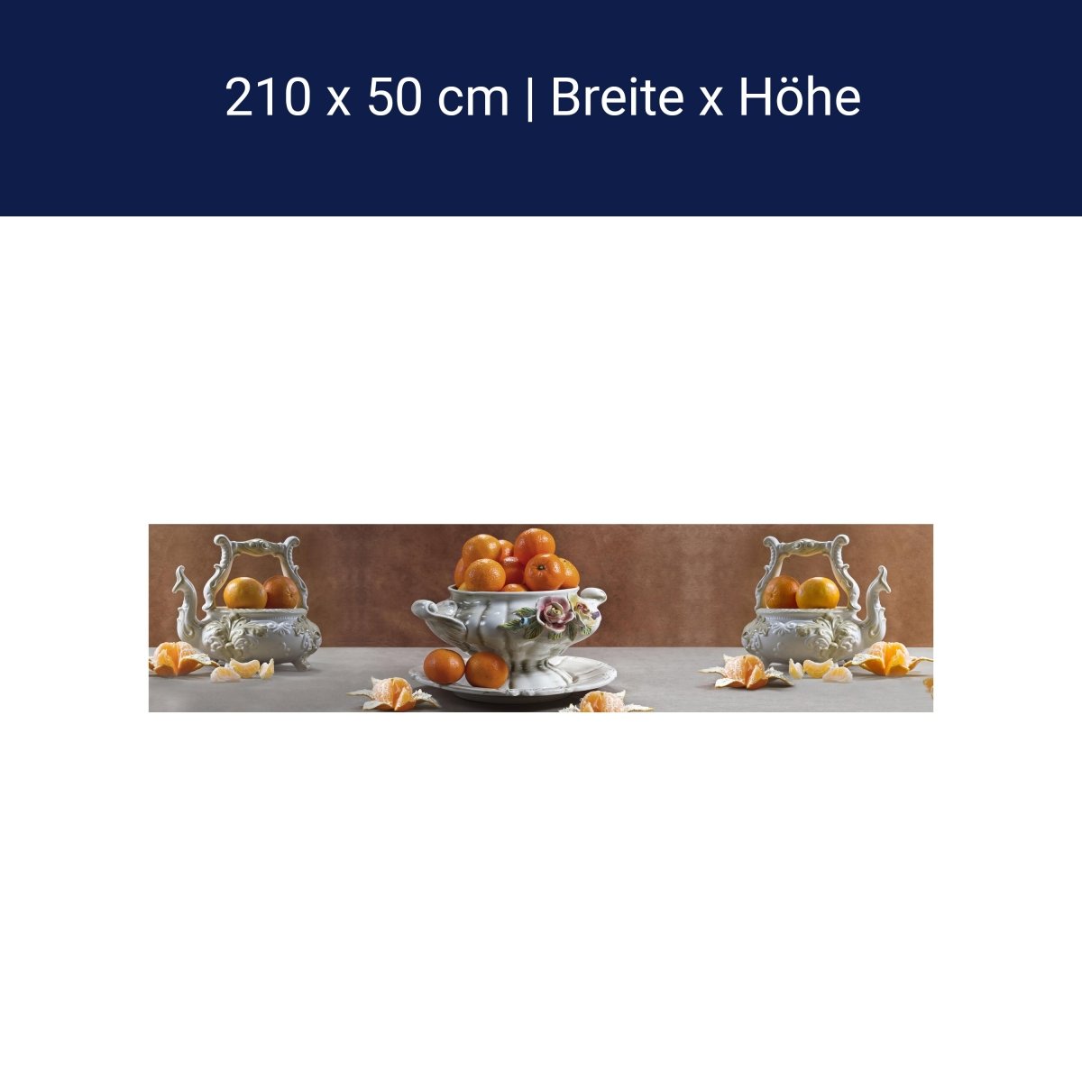 Küchenrückwand Mandarine Porzellan Schale Obst Rosen M1163