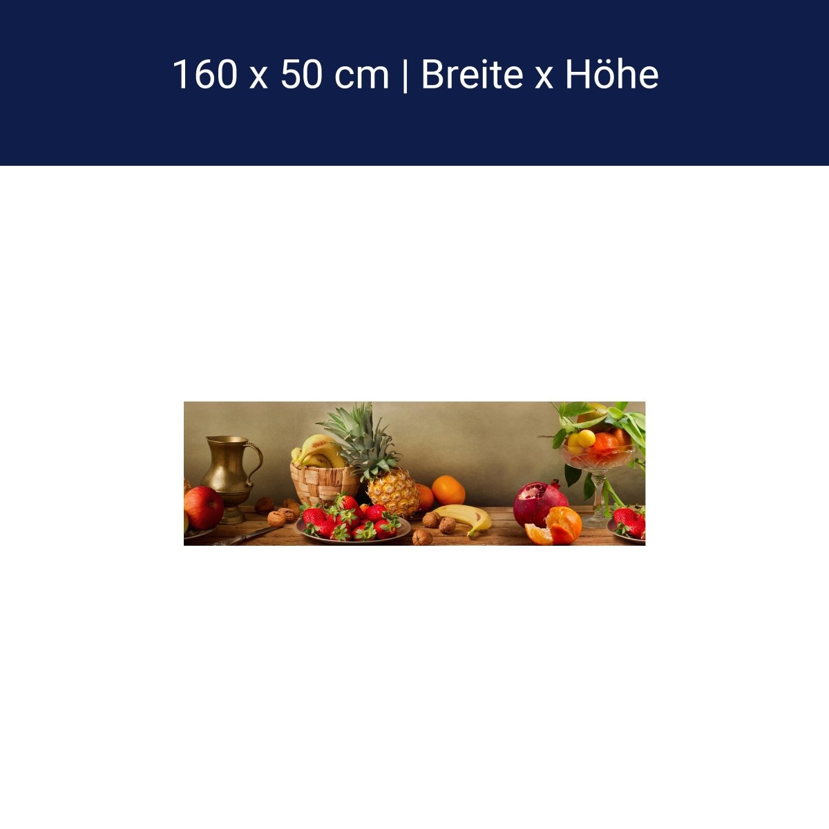 Küchenrückwand Obst Nüsse Erdbeeren Ananas Granatapfel M1180