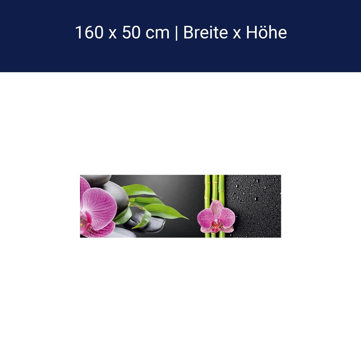 Küchenrückwand Bambus Steine Orchidee Magenta Tropfen M1184