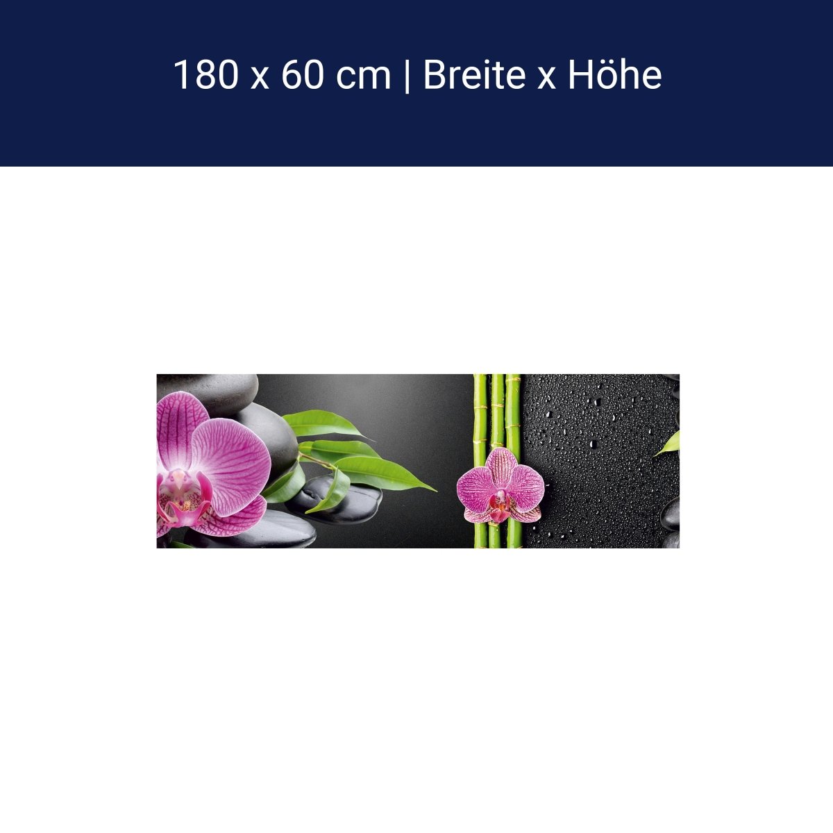 Küchenrückwand Bambus Steine Orchidee Magenta Tropfen M1184