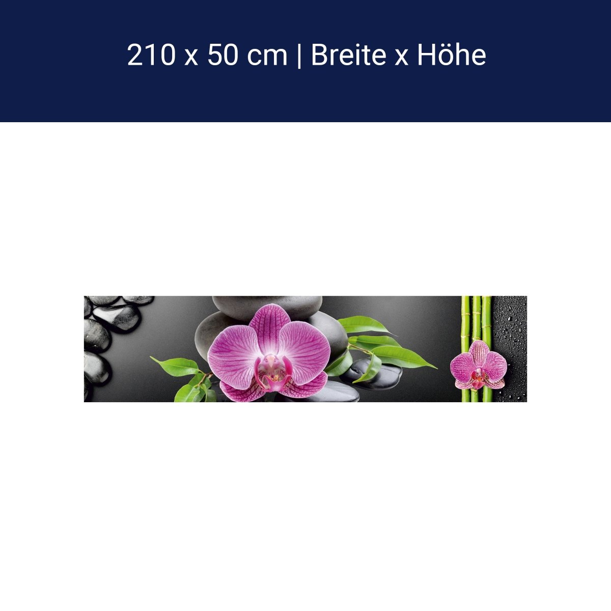 Küchenrückwand Bambus Steine Orchidee Magenta Tropfen M1184