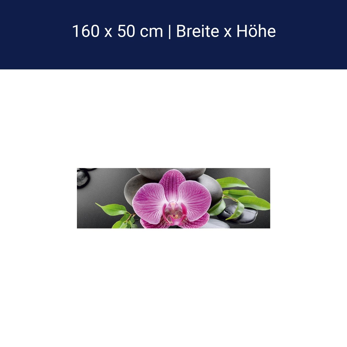 Küchenrückwand Bambus Steine Schwarz Orchidee Magenta M1185