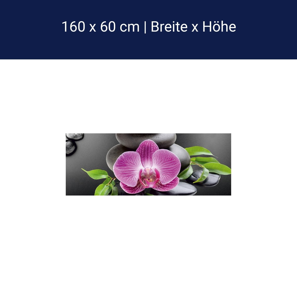 Küchenrückwand Bambus Steine Schwarz Orchidee Magenta M1185