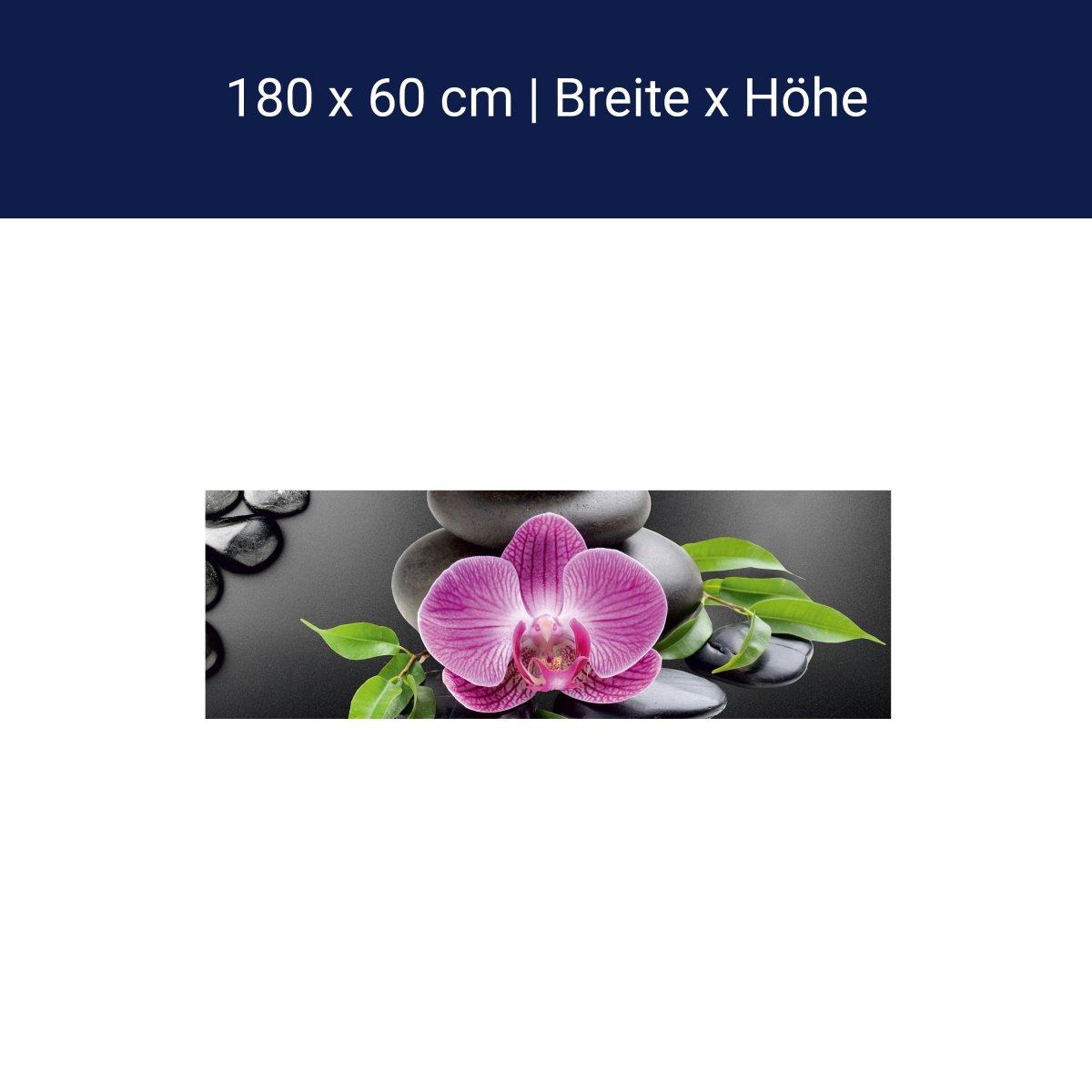 Küchenrückwand Bambus Steine Schwarz Orchidee Magenta M1185