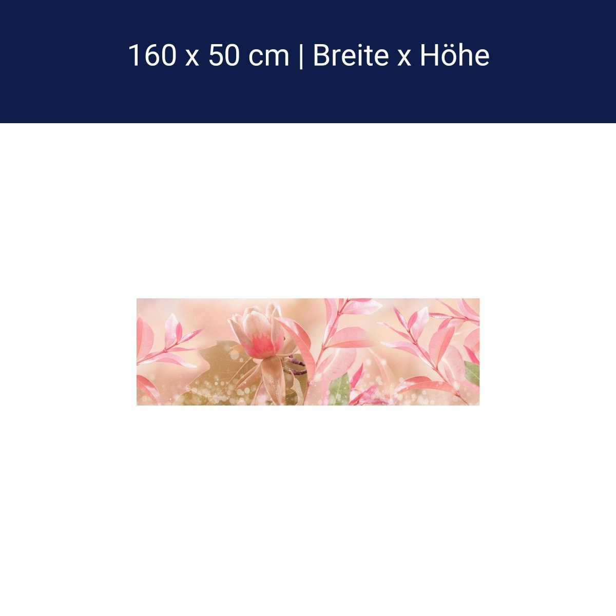 Küchenrückwand Natur Blumen Blätter Rosa Grün Blasen M1187