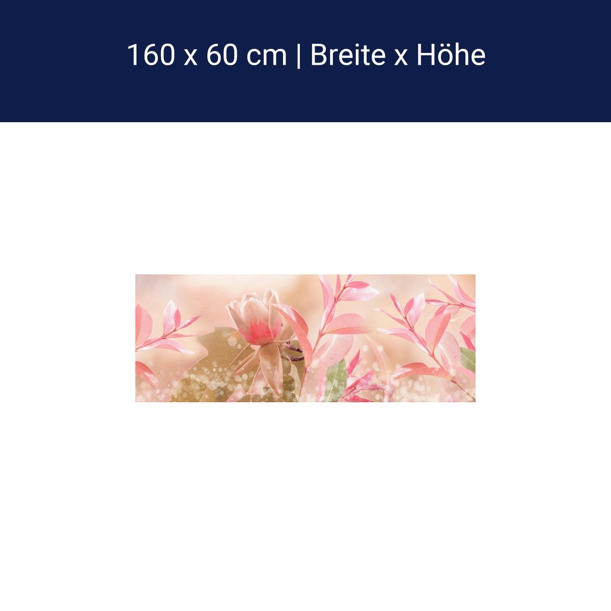 Küchenrückwand Natur Blumen Blätter Rosa Grün Blasen M1187