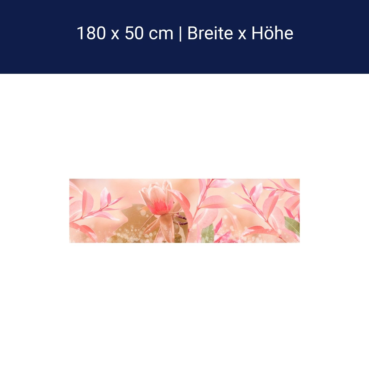 Küchenrückwand Natur Blumen Blätter Rosa Grün Blasen M1187