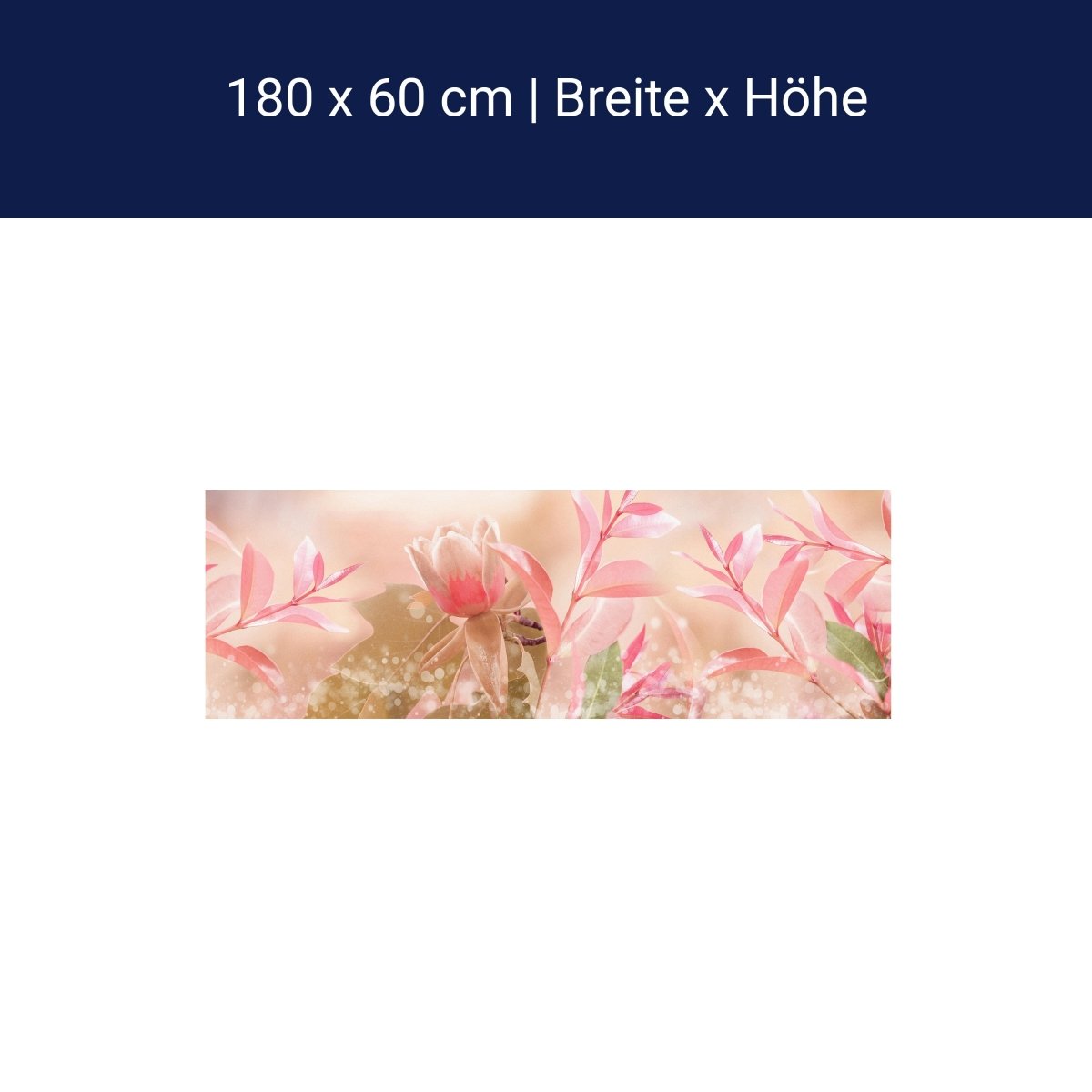 Küchenrückwand Natur Blumen Blätter Rosa Grün Blasen M1187