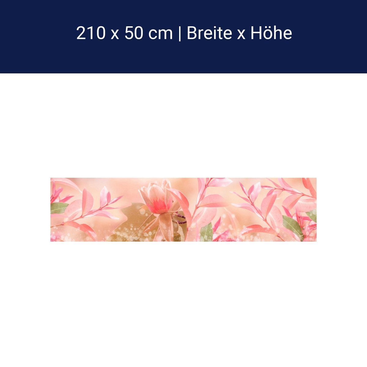 Küchenrückwand Natur Blumen Blätter Rosa Grün Blasen M1187