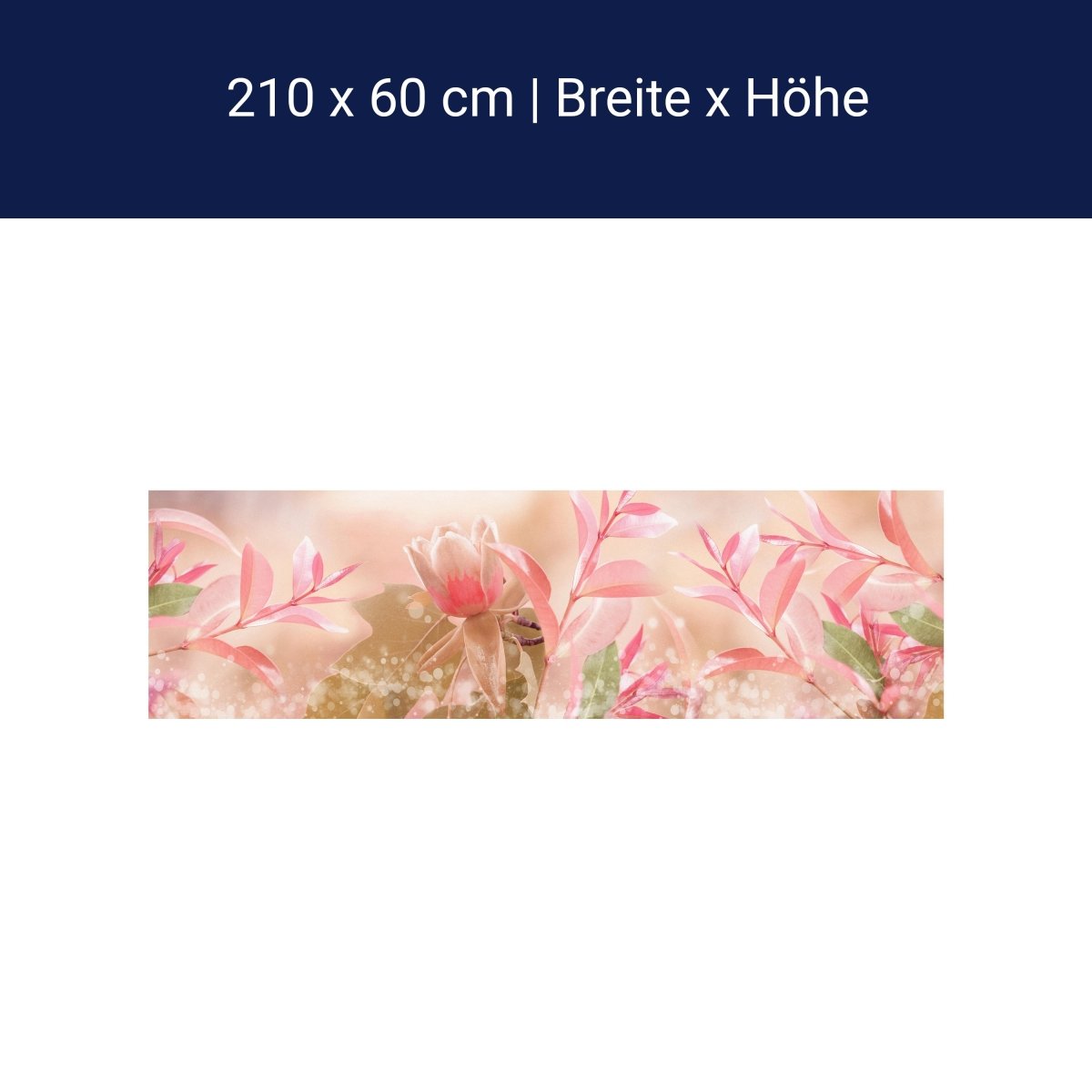 Küchenrückwand Natur Blumen Blätter Rosa Grün Blasen M1187