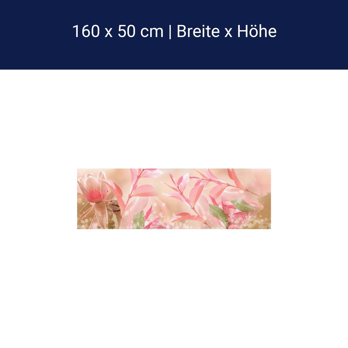 Küchenrückwand Natur Blumen Blätter Rosa Grün Blüten M1188