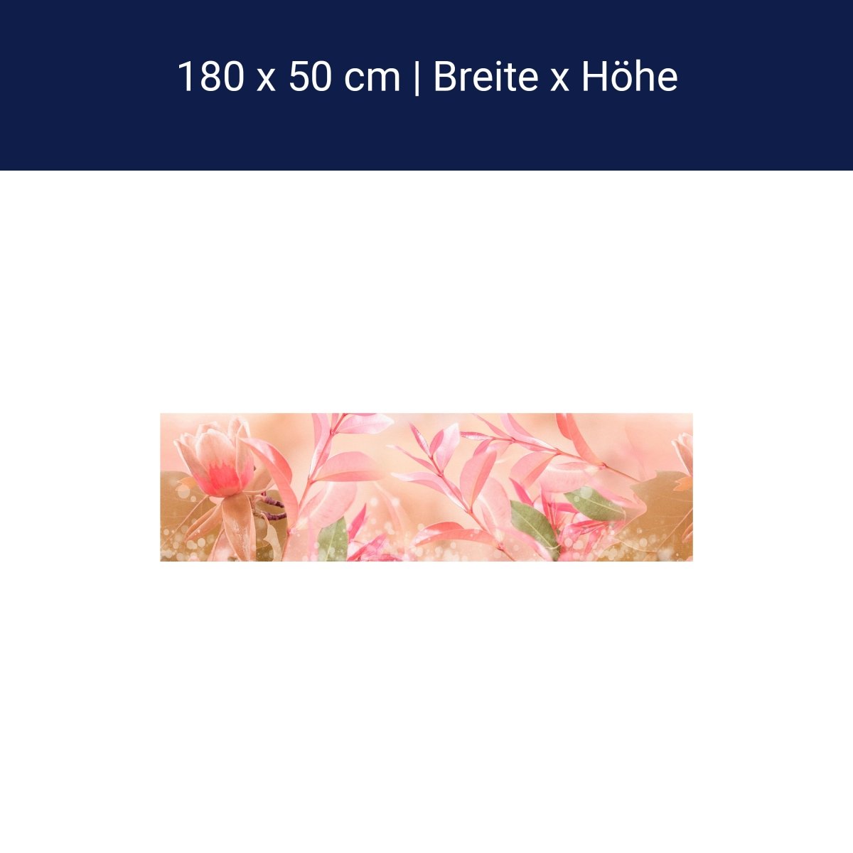 Küchenrückwand Natur Blumen Blätter Rosa Grün Blüten M1188