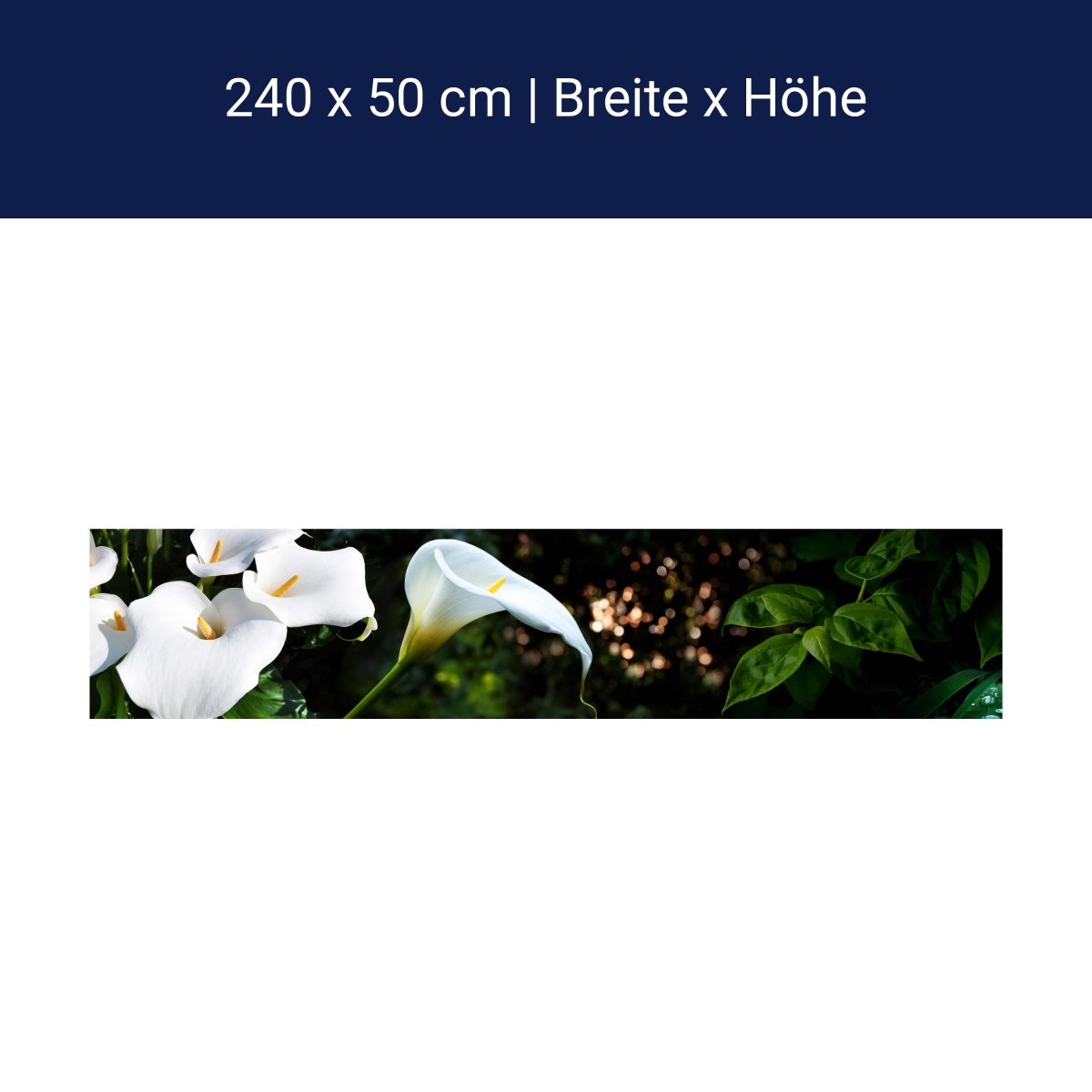 Küchenrückwand Calla Weiß grün Laub Wald Urwald Lotus M1239