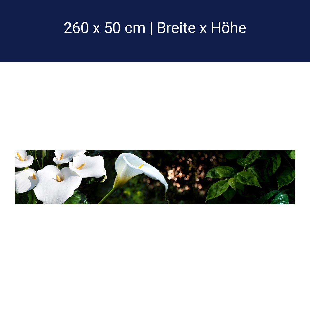 Küchenrückwand Calla Weiß grün Laub Wald Urwald Lotus M1239