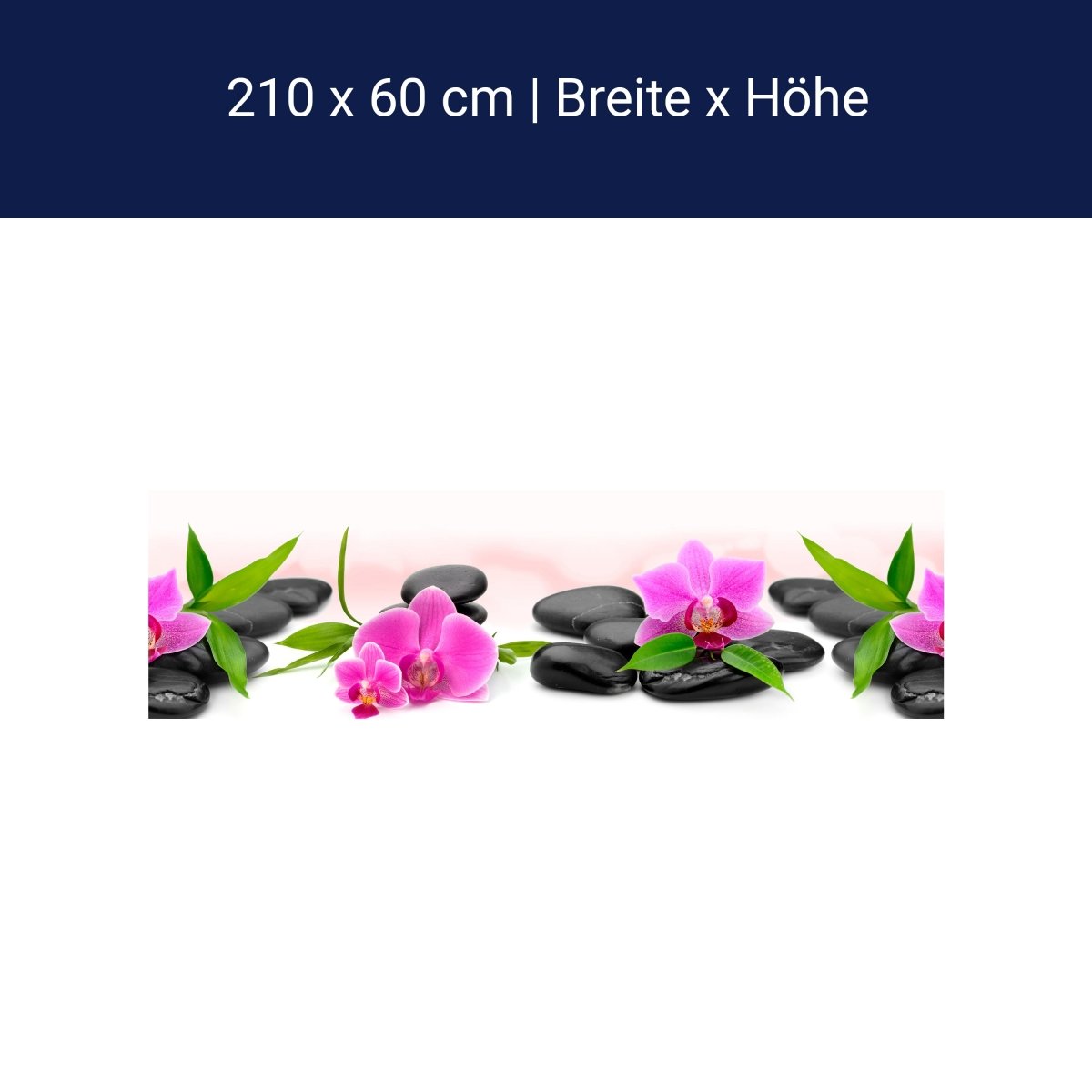 Küchenrückwand Orchidee Steine Blätter Bambus M1290