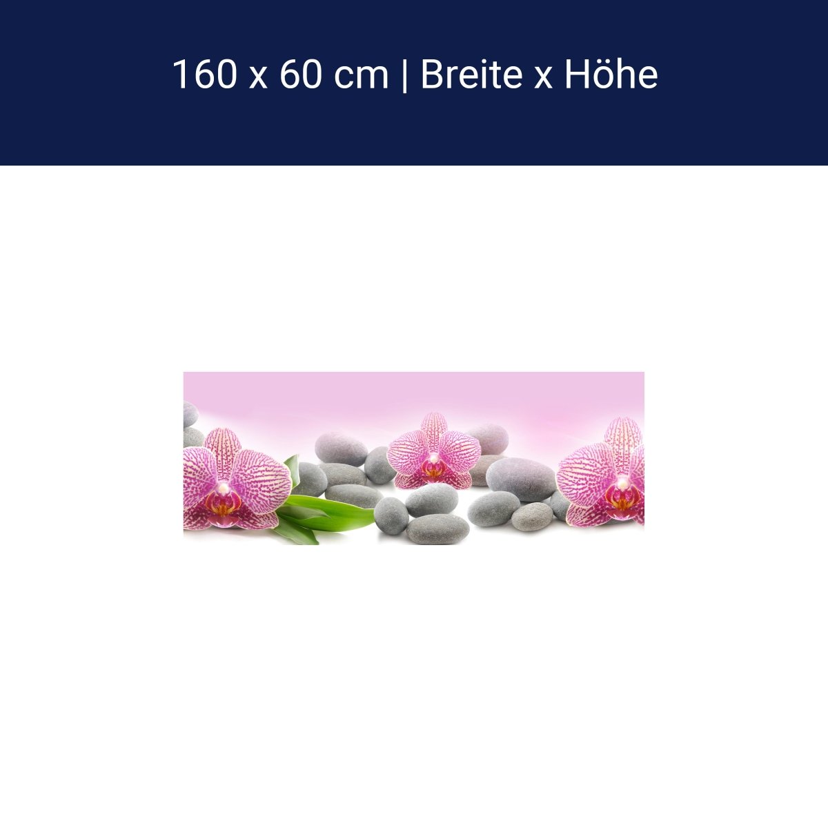 Küchenrückwand Orchidee Blätter Steine Rosa M1291