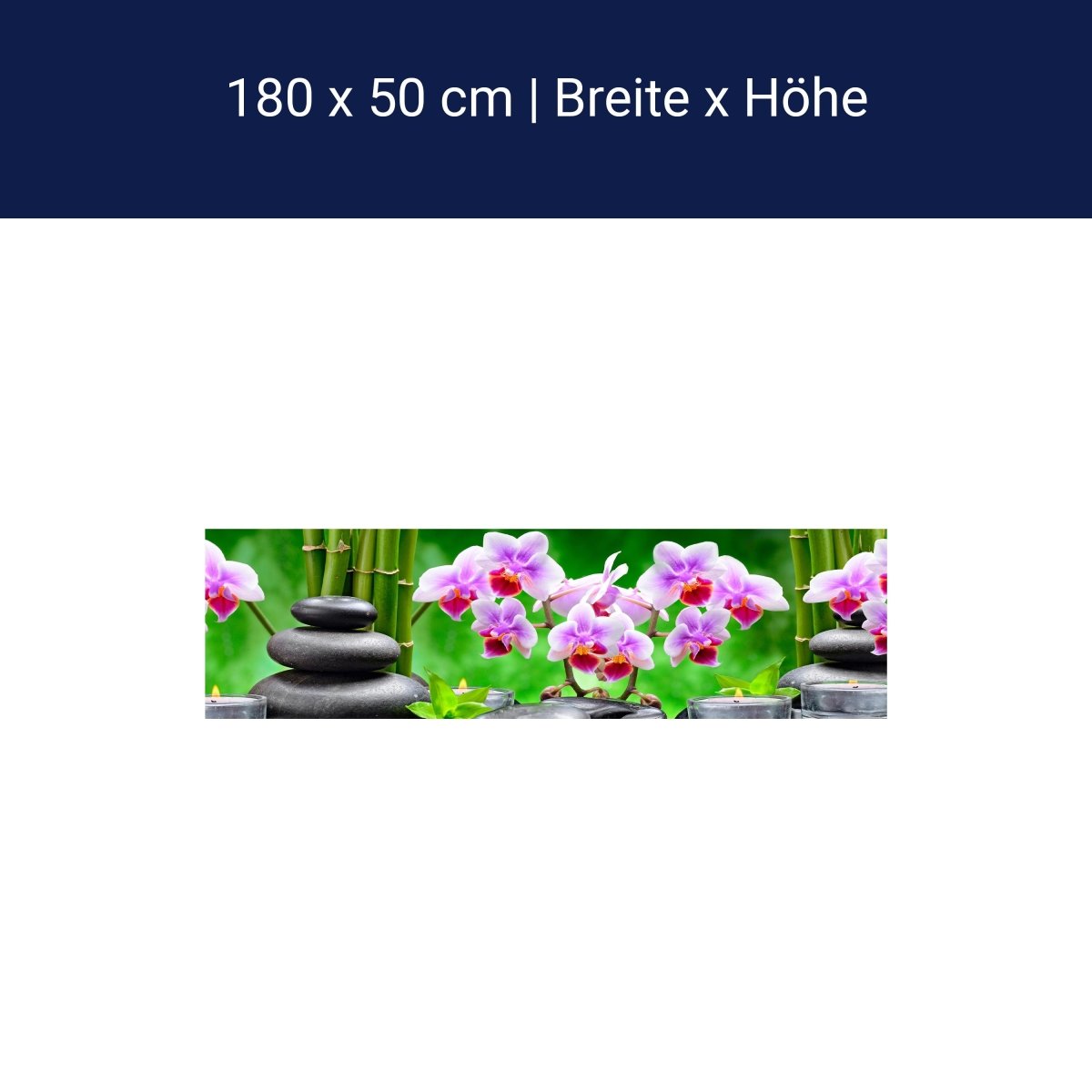 Küchenrückwand Steine schwarz orchidee bambus kerzen M1350