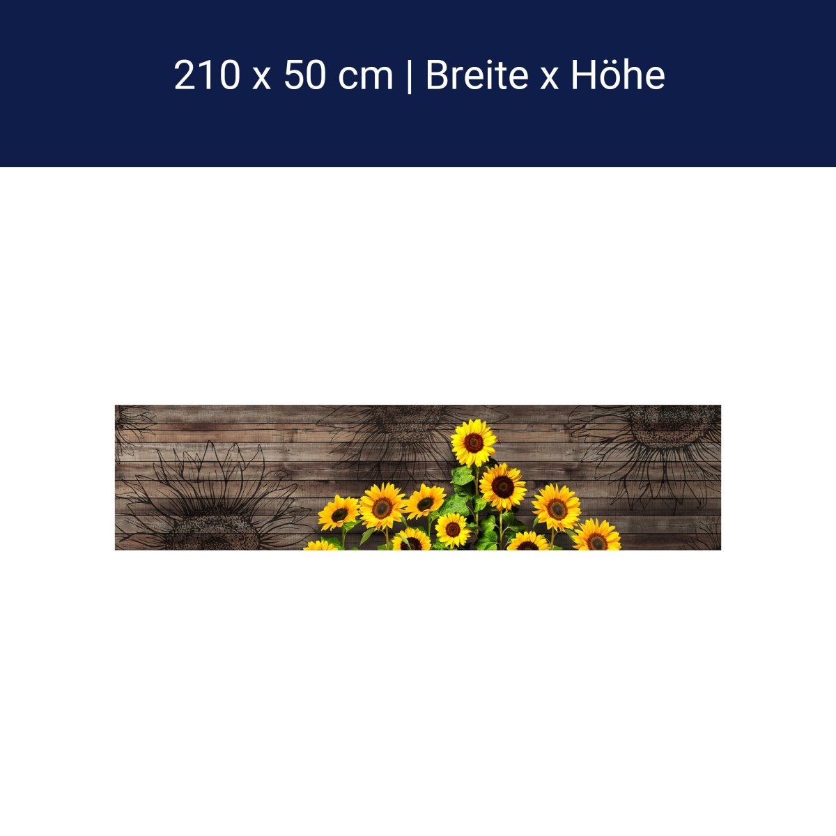 Küchenrückwand Sonnenblumen, Holz M1436