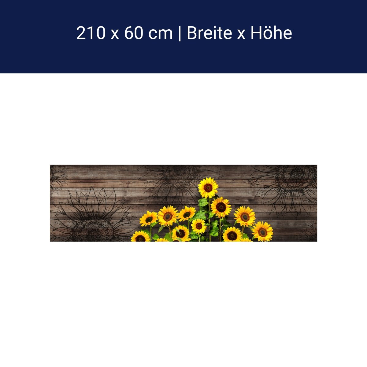 Küchenrückwand Sonnenblumen, Holz M1436