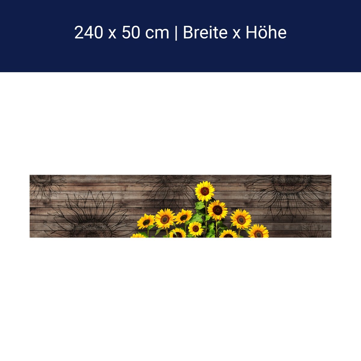 Küchenrückwand Sonnenblumen, Holz M1436