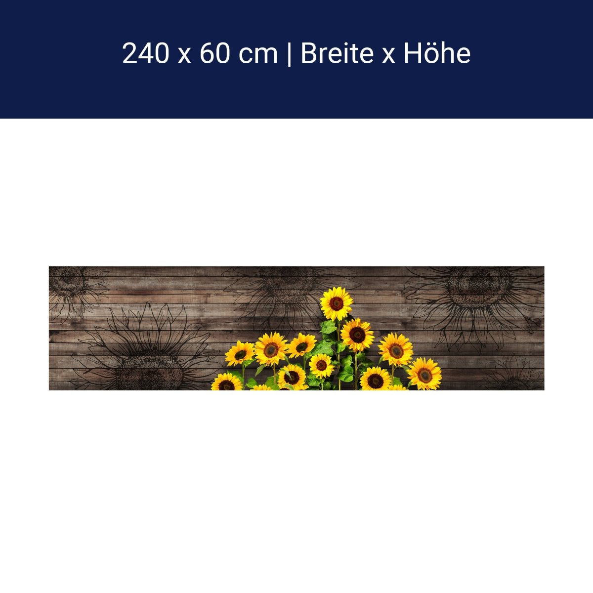 Küchenrückwand Sonnenblumen, Holz M1436