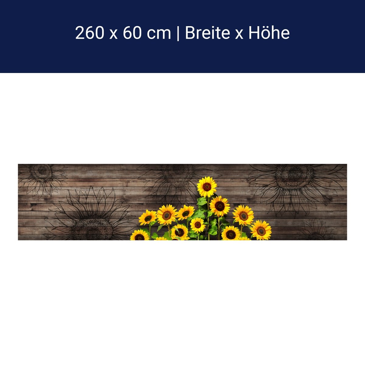 Küchenrückwand Sonnenblumen, Holz M1436